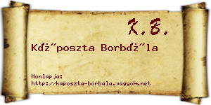 Káposzta Borbála névjegykártya
