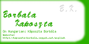 borbala kaposzta business card