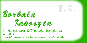 borbala kaposzta business card
